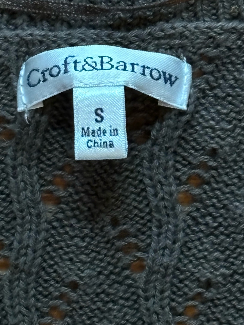 Croft & Barrow women’s Small Brown Open Front Cardigan Sweater - Picture 6 of 7